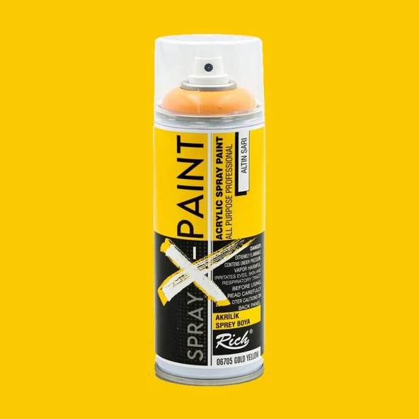 Rich Spray X-Paint Akrilik Sprey Boya 400ml Altın Sarı ürün görseli 1