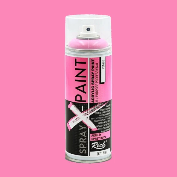 Rich Spray X-Paint Akrilik Sprey Boya 400ml Pembe ürün görseli 1
