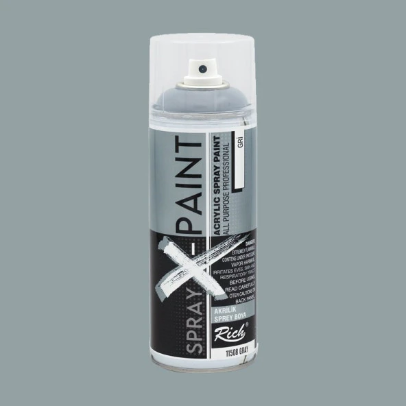 Rich Spray X-Paint Akrilik Sprey Boya 400ml Gri ürün görseli 1
