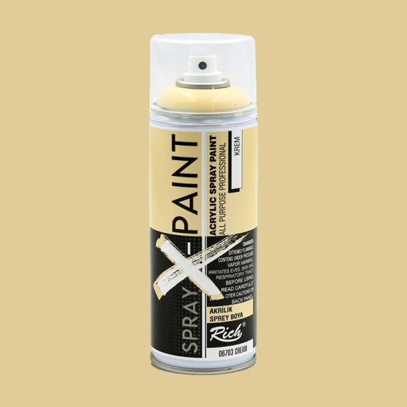 Rich Spray X-Paint Akrilik Sprey Boya 400ml Krem ürün görseli 1