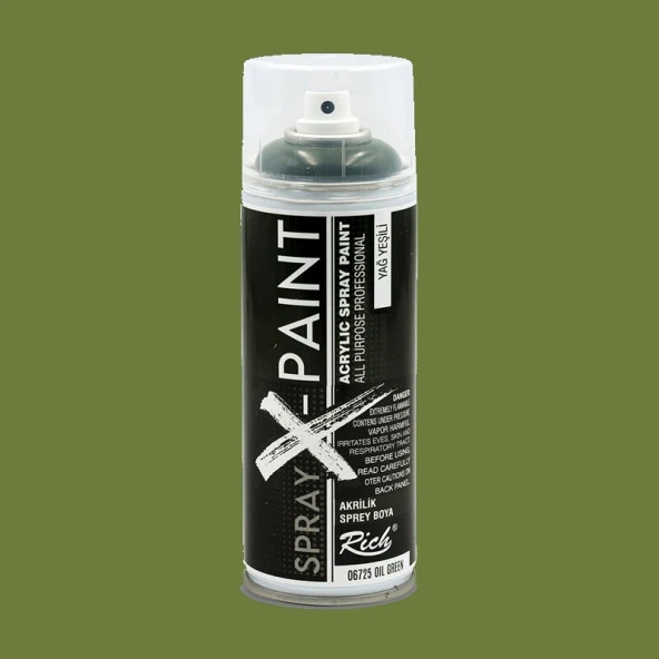 Rich Spray X-Paint Akrilik Sprey Boya 400ml Yağ Yeşili ürün görseli 1