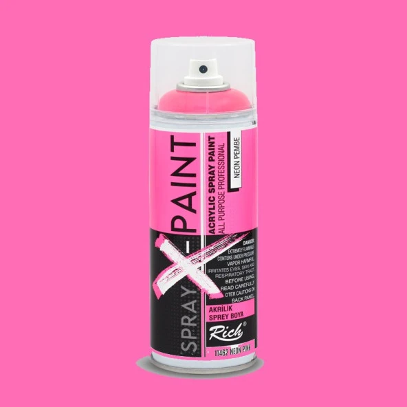 Rich Spray X-Paint Akrilik Sprey Boya 400ml Neon Pembe ürün görseli 1