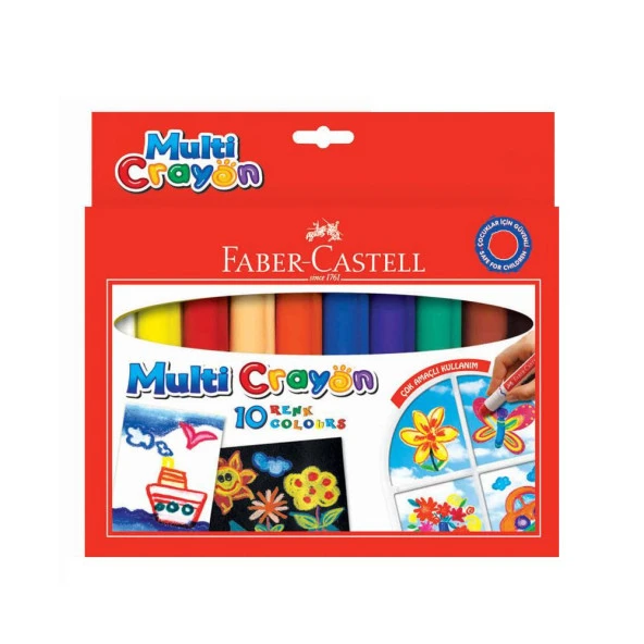 Faber Castell Multi Crayon Pastel 10 Renk ürün görseli 1
