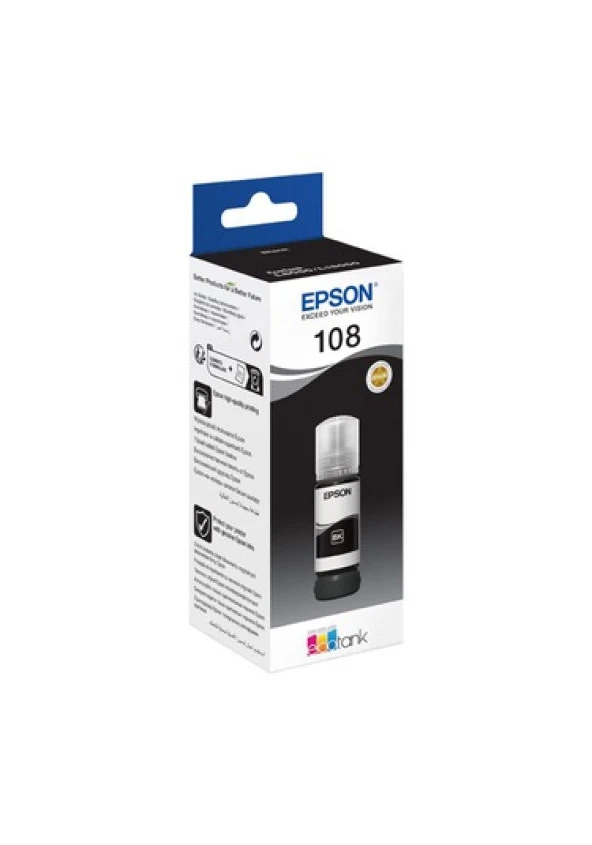 EPSON  C13T09C14A 108 SIYAH MÜREKKEP KARTUS 70ML L18050 ürün görseli 1