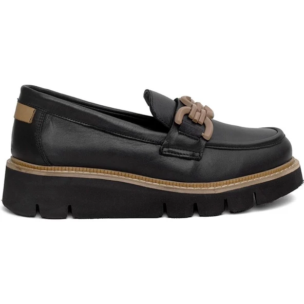 MAMMAMİA D24YA-3205 HAFİF TOKALI DERİ KADIN LOAFER AYAKKABI ürün görseli 1