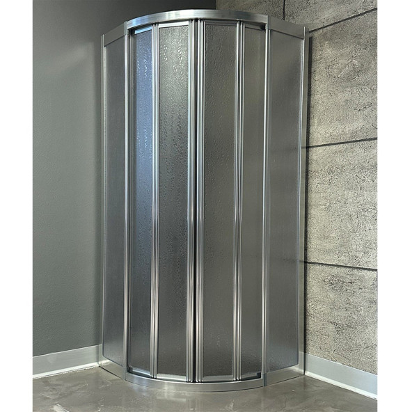100X100 Oval Teknesiz Duşakabin Mika Plastik Camlı ürün görseli 1