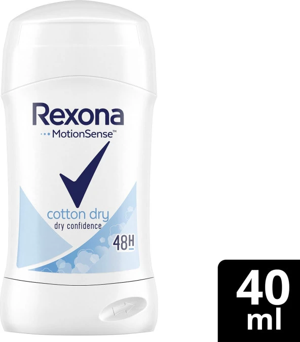 Rexona MotionSense Kadın Stick Deodorant Cotton Dry 40 ml ürün görseli 1