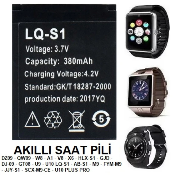 Day LQ-01 M9 Akıllı Saat Batarya - Pil 4.2v 380mah Smart Watch LQ01000000235 ürün görseli 1