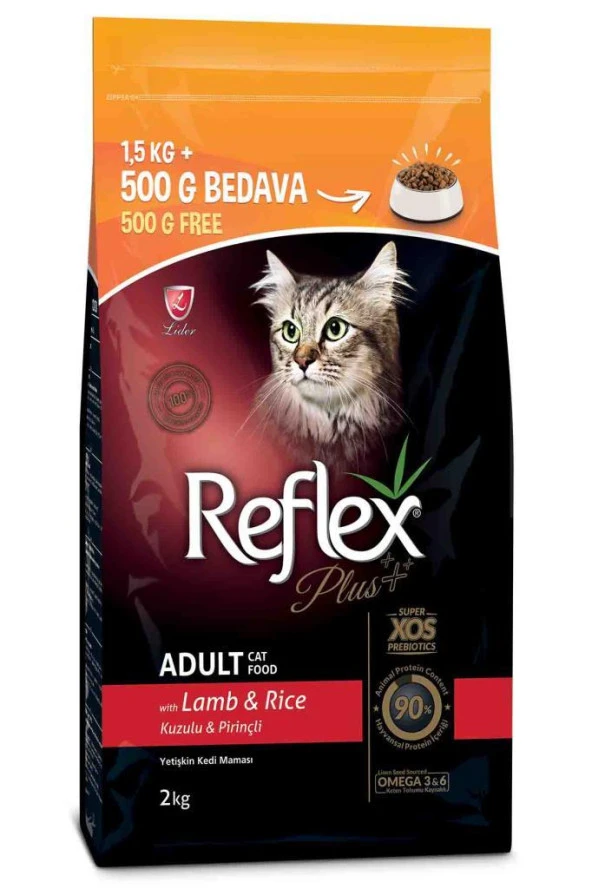 Reflex Plus Kuzulu Yetişkin Kedi Maması 1,5kg+500 Gr ürün görseli 1