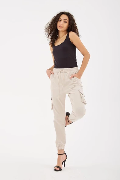 FASHION FRIENDS KADIN KARGO CEPLİ PANTOLON 24Y0129K1 ürün görseli 1