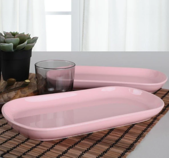Keramika Noyan 30 cm Kayık Tabak Pembe Açık 551 A ürün görseli 1
