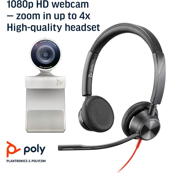 Poly - Studio P5 Webcam with Blackwire 3325 Headset Kit - Resim 3