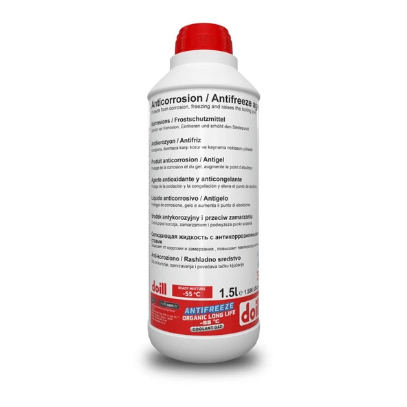 -55 / -56 Derece Hazır Karışım 1.5 Litre Kırmızı Organik Antifriz - G12 (Üretim Yılı: 2026) ürün görseli 1