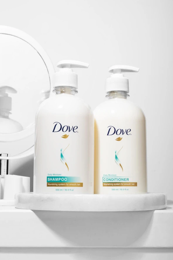 Dove Nemlendirici Şampuan 500 ml + Saç Kremi 500 ml ürün görseli 1