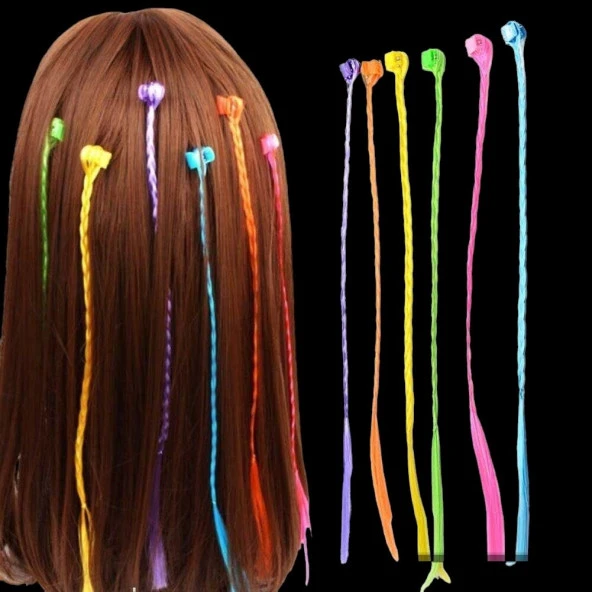 VIP 30 PCS COLORFUL WİG HAİR EXTENSİONS 30 ADET RENKLİ TOKALI SAÇ ÖRGÜLÜ SAÇ TAKMA SAÇ RENKLİ SAÇ ürün görseli 1