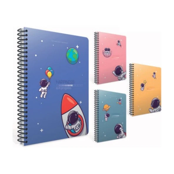 Gıpta Happiness Spiralli Karton Kapak Defter A4 80 Yaprak Kareli ürün görseli 1