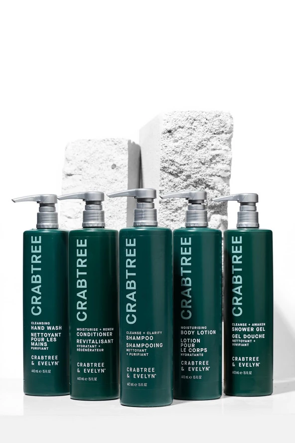 Crabtree & Evelyn  Shampoo 443 ml + Conditioner 443 ml + Shower Gel 443 ml + Body Lotion 443 ml +Hand Wash 443 ml ürün görseli 1