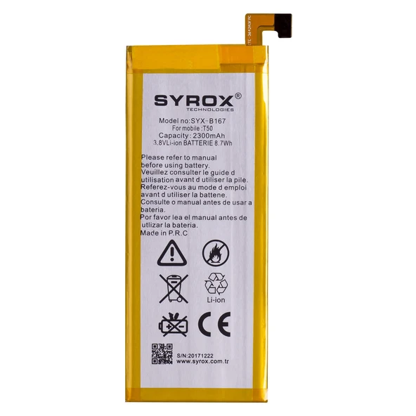 Syrox Turkcell T50 Batarya B167 - Resim 2