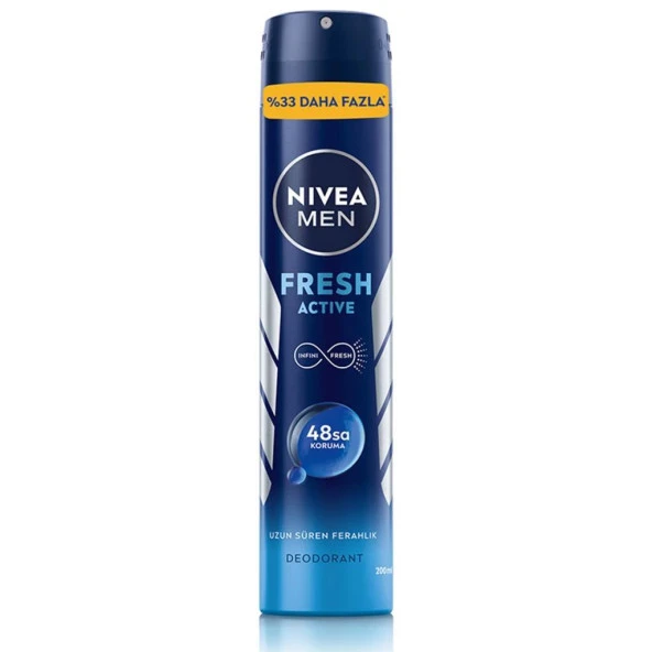 Nivea Men Fresh Active %33 Daha Fazla Deodorant 200 ml ürün görseli 1