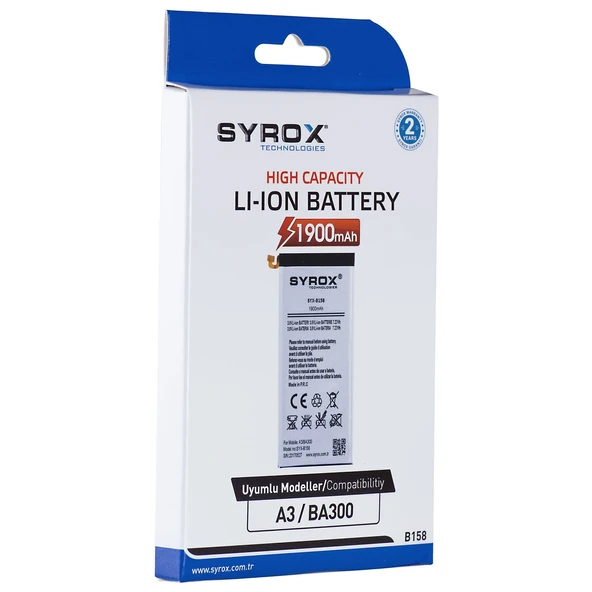Syrox Samsung Galaxy A3 / BA300 Batarya B158 ürün görseli 1