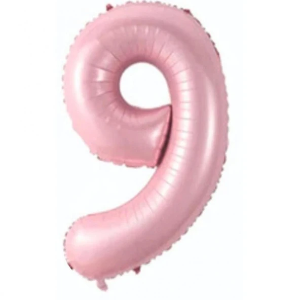 9 Rakam Açık Pembe Folyo Balon 80 cm ürün görseli 1
