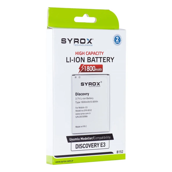 Syrox General Mobile Discovery E3 Batarya B152 ürün görseli 1