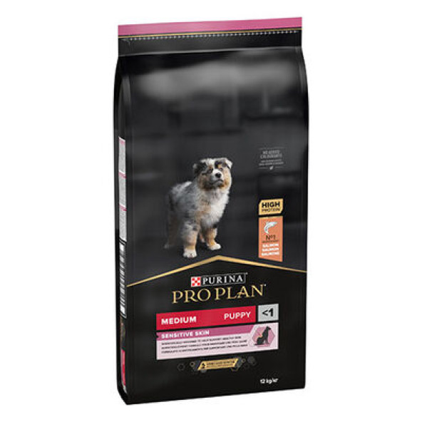 Pro Plan Medium Opti Derma Sensitive Skin Puppy Somonlu Orta Irk Yavru Köpek Maması 3 X 1 Kg Açık Paket ürün görseli 1