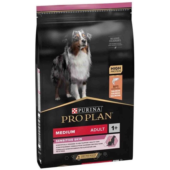 Pro Plan Medium Sensitive Skin Adult Somonlu Orta Irk Yetişkin Köpek Maması 3 X 1 Kg Açık Paket ürün görseli 1