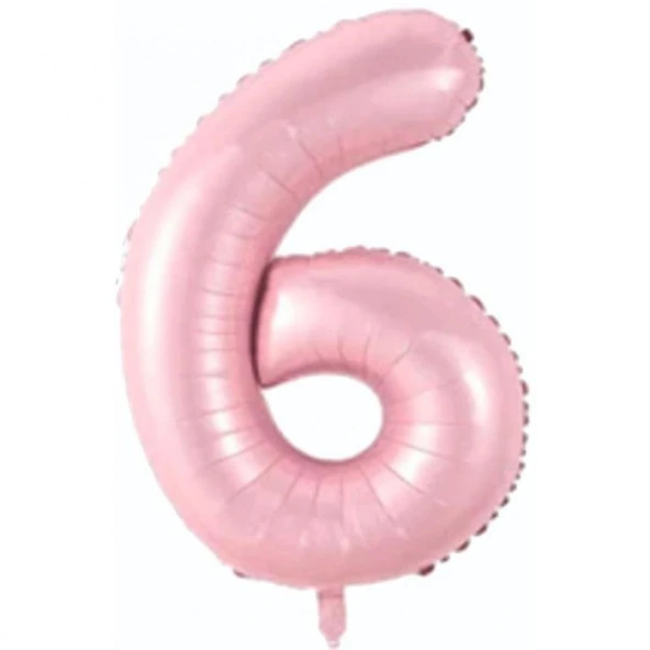 6 Rakam Açık Pembe Folyo Balon 80 cm ürün görseli 1