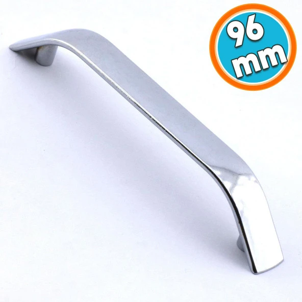 Mobilya Mutfak Dolabı Çekmece Dolap Kulpları Kapak Kulpu Kulbu Krom Renk 96 mm Metal Kulp ürün görseli 1
