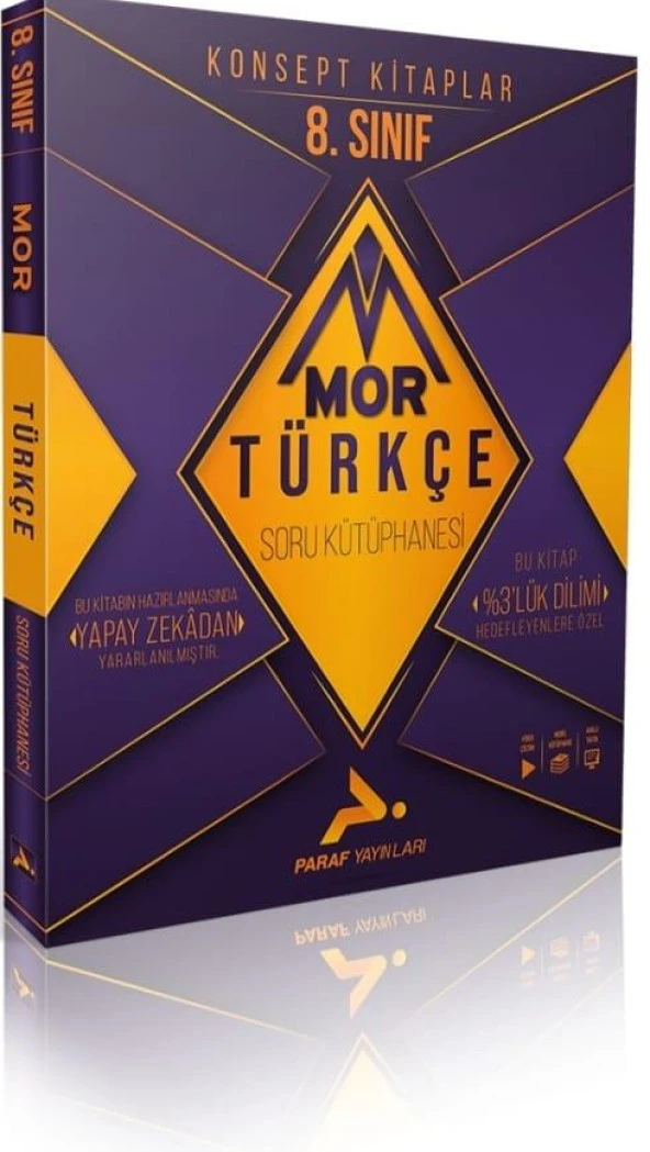 Paraf Yayınları 8. Sınıf LGS Türkçe Mor Soru Kütüphanesi ürün görseli 1