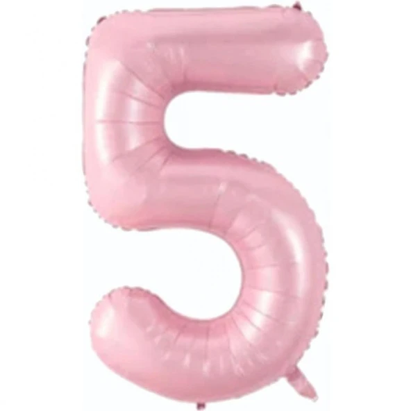 5 Rakam Açık Pembe Folyo Balon 80 cm ürün görseli 1
