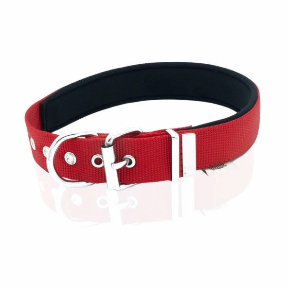 Doggie Konfor Dokuma Köpek Boyun Tasması Kırmızı 3x42-50 Cm Medium ürün görseli 1