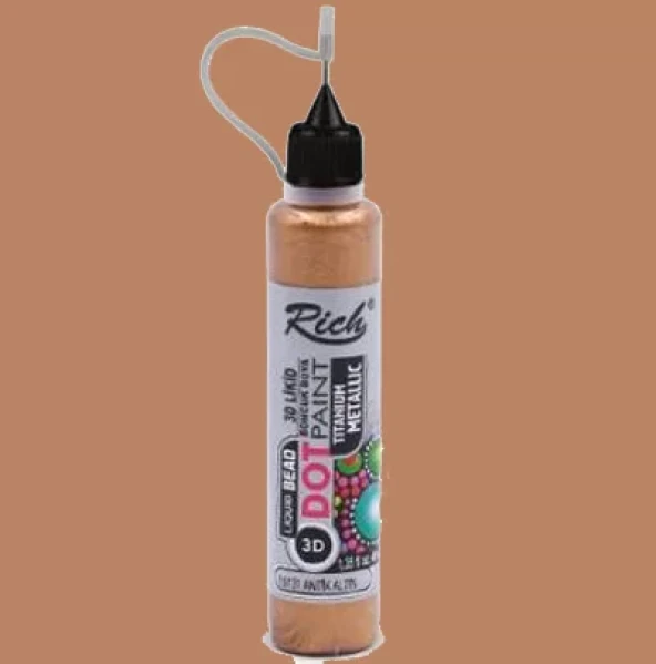 Rich Dot Paınt Boncuk Boya Titanium Metalik  15131 Antik Altın ürün görseli 1