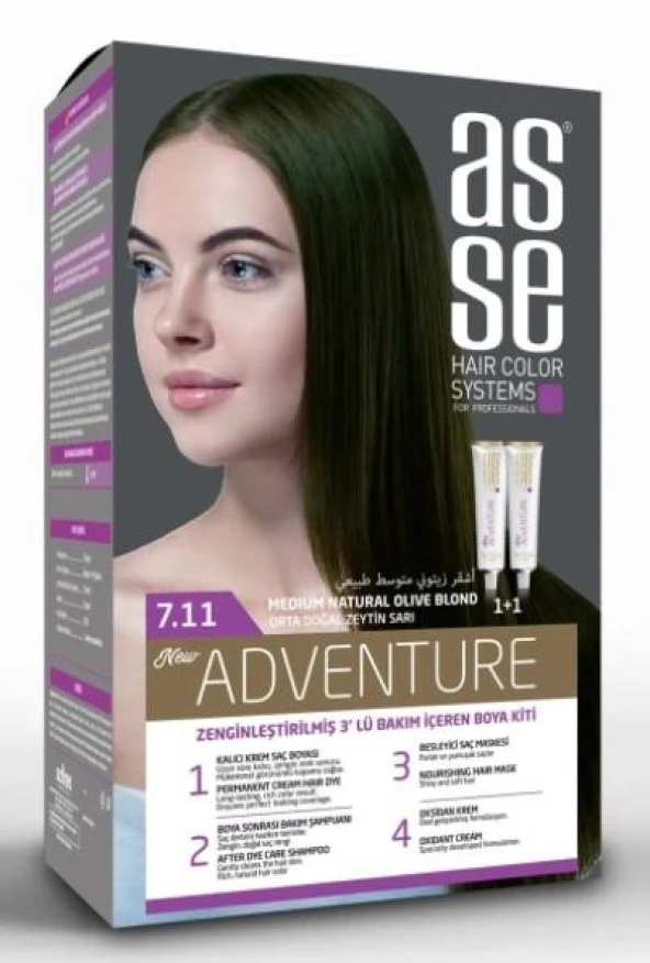 ASSE SET SAÇ BOYASI 7.11 50+50 ML ürün görseli 1