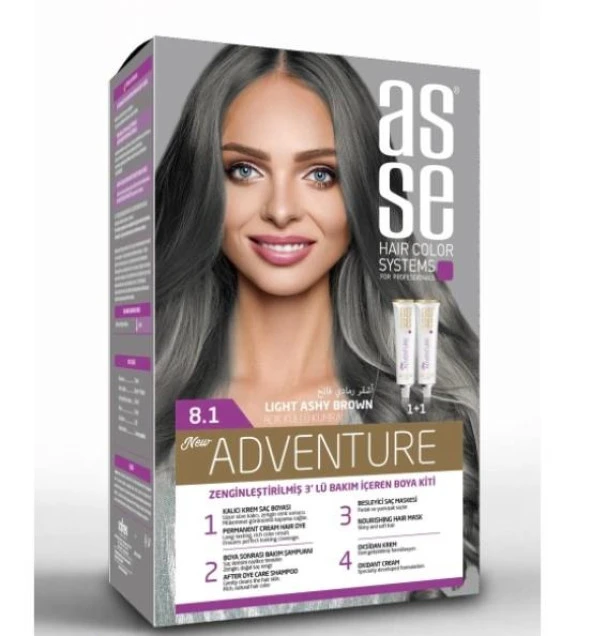 ASSE SET SAÇ BOYASI 8.1 50+50ML ürün görseli 1