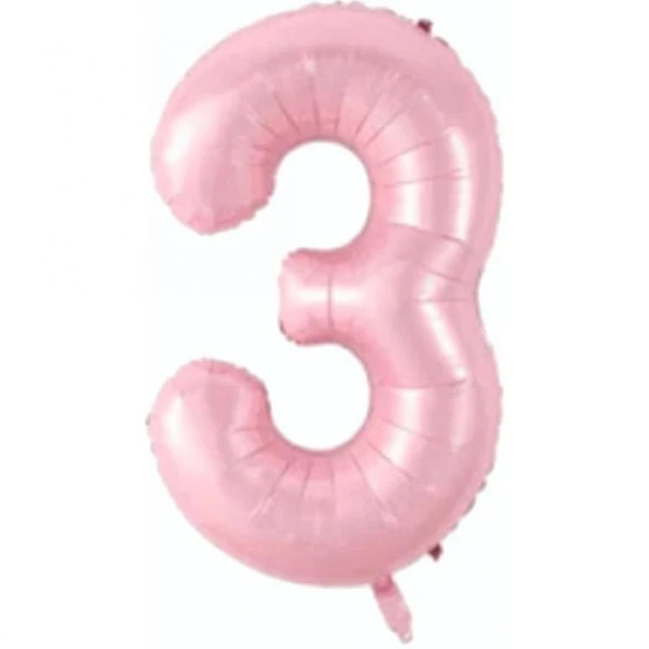 3 Rakam Açık Pembe Folyo Balon 80 cm ürün görseli 1