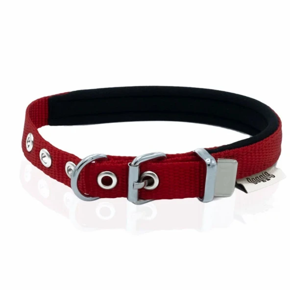 Doggie Konfor Dokuma Köpek Boyun Tasması Kırmızı 1,5x20-25 Cm Medium ürün görseli 1