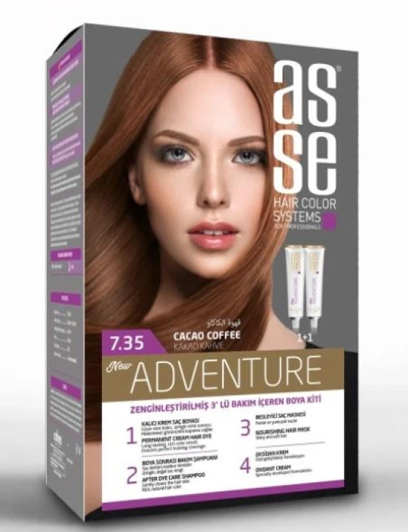 ASSE SET SAÇ BOYASI 7.35 50+50 ML ürün görseli 1