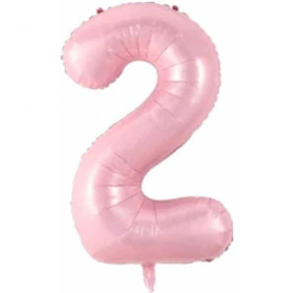 2 Rakam Açık Pembe Folyo Balon 80 cm ürün görseli 1