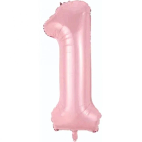1 Rakam Açık Pembe Folyo Balon 80 cm ürün görseli 1
