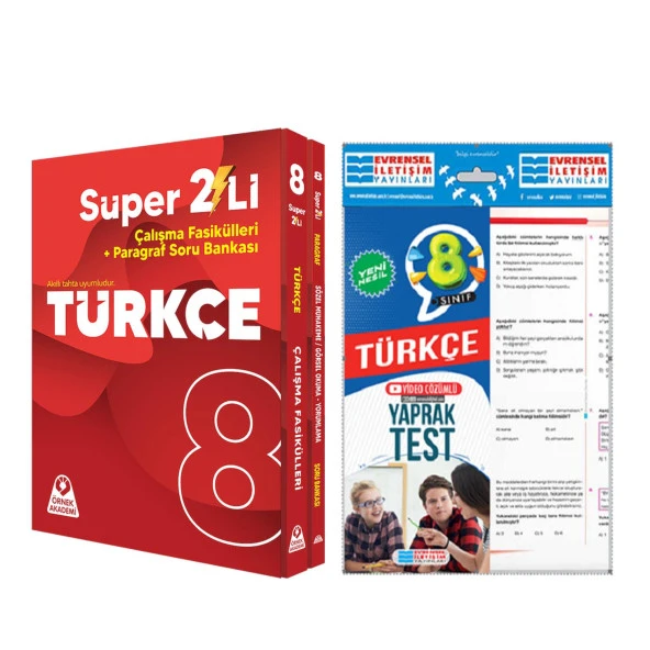 Örnek Akademi 8.Sınıf Türkçe İkili Seti ve Evrensel Yaprak Test Seti 2 Kitap ürün görseli 1