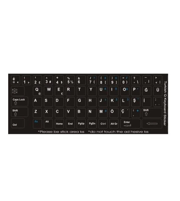Packard Bell Notebook Klavye TR Stiker Siyah ürün görseli 1