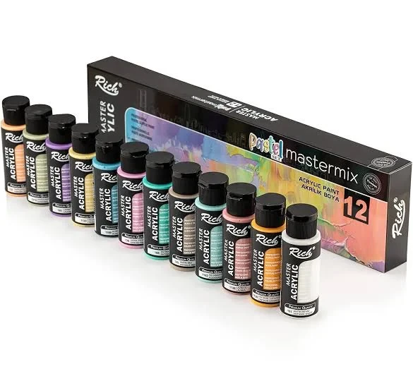 Rich Mastermix 12x60cc Akrilik Boya PASTEL Renkler Set / 09709 ürün görseli 1