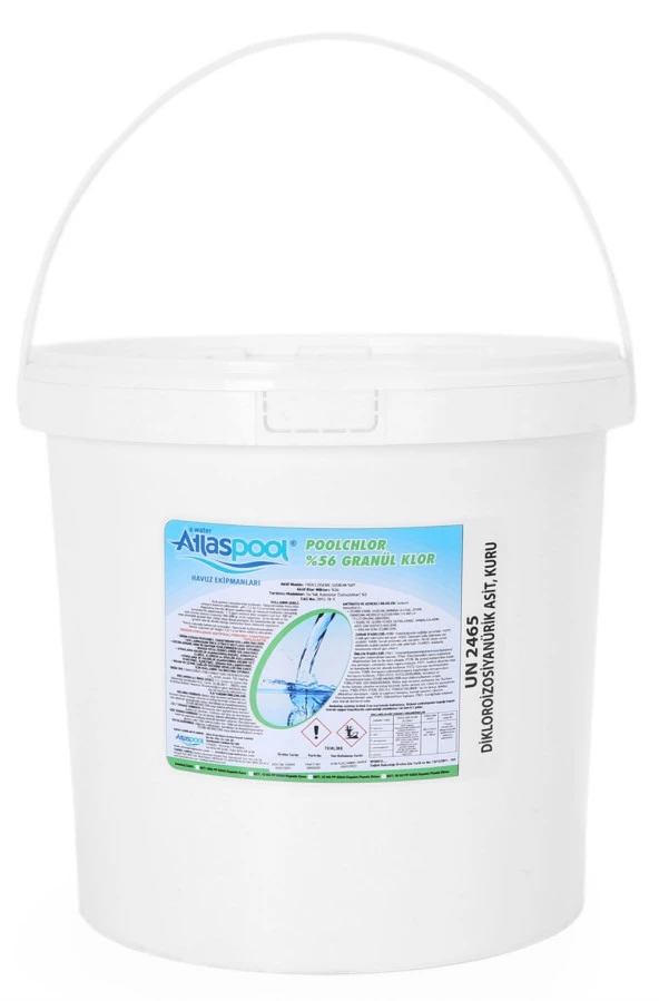 % 56 lık Toz Klor Granül Dichlor 10 kg Havuz Kimyasalı ürün görseli 1