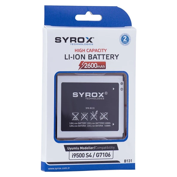 Syrox Samsung S4 / i9500 / G7106 Batarya B131 ürün görseli 1