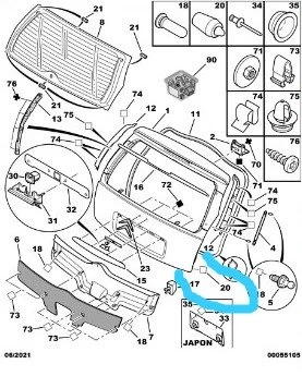CITROEN C3 2002-2009 BAGAJ AYAR TAKOZU OEM 8735.75 ürün görseli 1