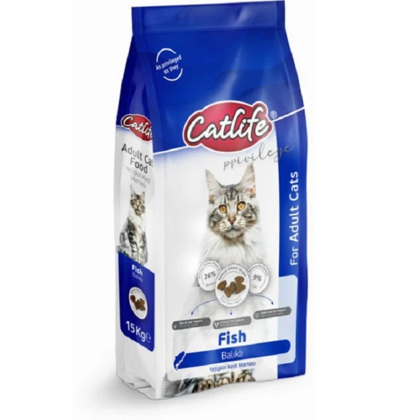 CLFD03-Catlife Balıklı Yetişkin Kedi Maması 15 Kg ürün görseli 1