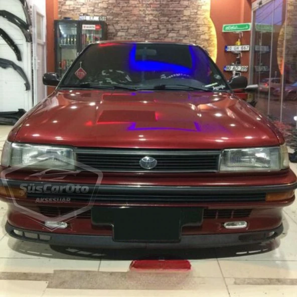 Toyota Corolla 1987-1992 Fındık Kasa Uyumlu Üniversal Laguna Lip Esnek Ön Lip 2 Parça Tampon Altı Dil Karlık Ön Ek ürün görseli 1