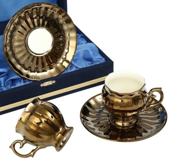Vitale Side Gold 2li Kahve Fincanı Takımı MTFK.0056 ürün görseli 1